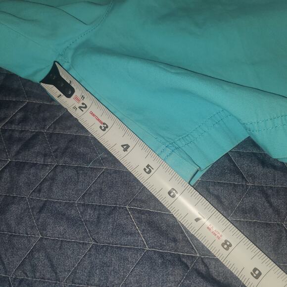 Vintage White Stag 90s Teal Blue Cargo Shorts 31 x6 High Waist Tie front Utility - Picture 6 of 7